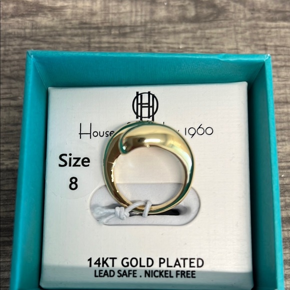 House of Harlow 1960 Gold Plated Double Teardrop Ring ✨ - Picture 3 of 6